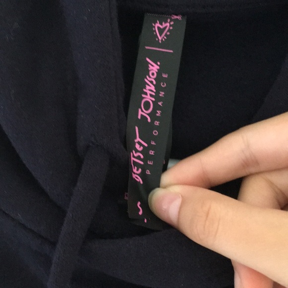 Navy Betsey Johnson Floral Embroidered Hoodie - Picture 4 of 5